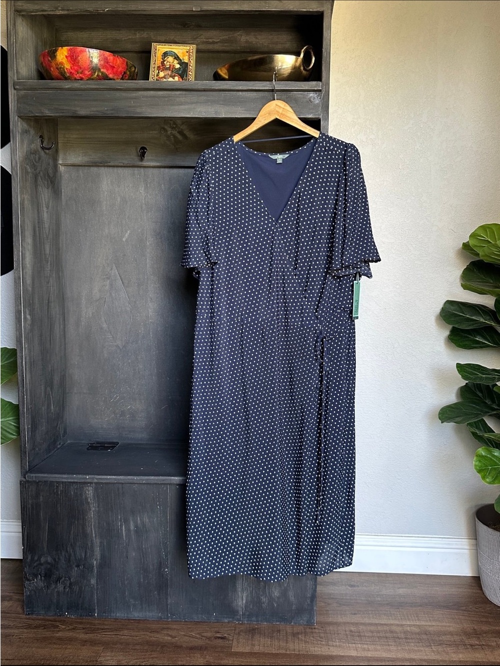 Terra & Sky Womens Plus Size Wrap Midi Dress 2X 20/22W